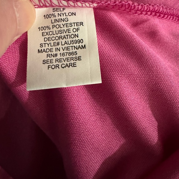 NY Collection Vibrant Pink Lace Sleeveless Blouse Size Large EUC - Picture 7 of 7